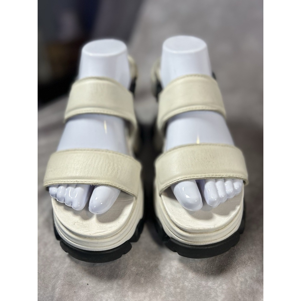 Timberland Women's White Leather Platform Sport Sandals Size 5.5 Chunky Lug